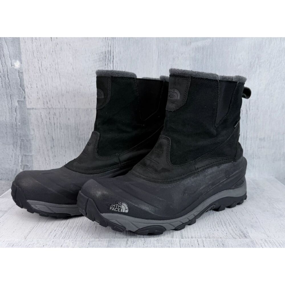 North Face HeatSeeker Waterproof Boots Men 14 Insulated Black 200 Gram Pull-On